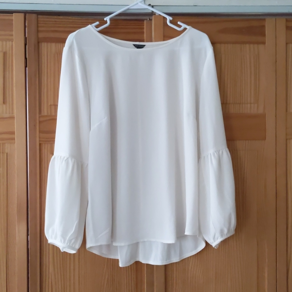 Ann Taylor White Blouse Size Large